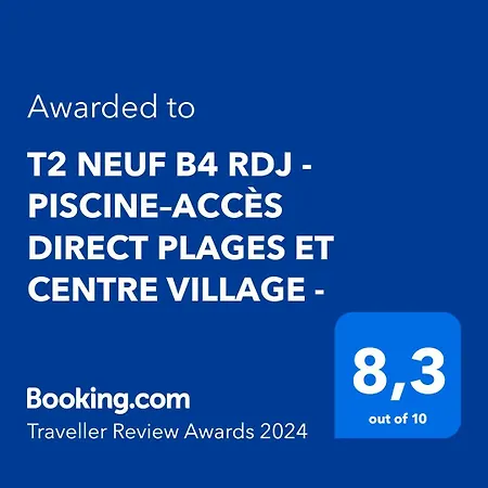T2 Neuf B4 Rdj - Piscine-acces Direct Plages Et Centre Village -